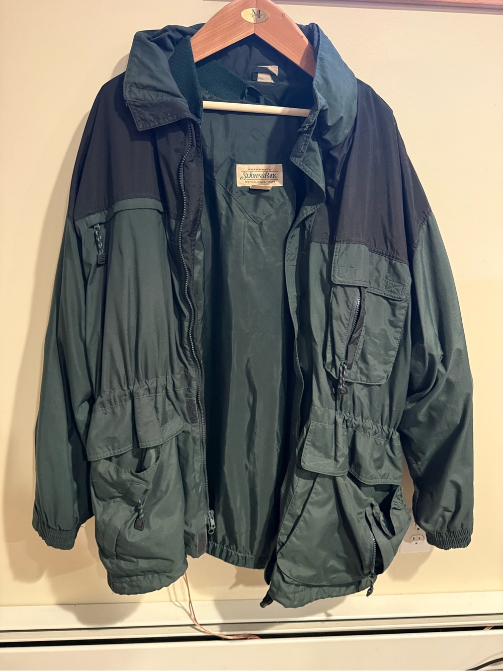 St. John's Bay Green and Black Field Jacket